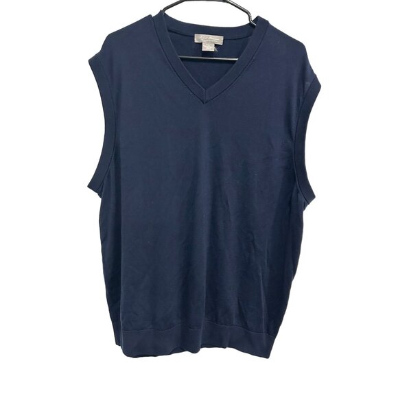 Daniel Cremieux Mens Navy Blue Merino Wool V Neck Sleeveless Sweater Vest Sz XXL - Picture 1 of 6